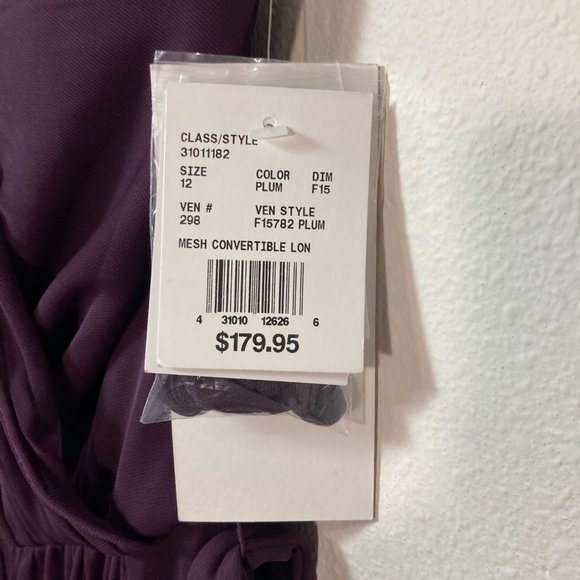 David's Bridal Plum Versa Convertible Dress F15782/F19515 Size 12 - Picture 6 of 16